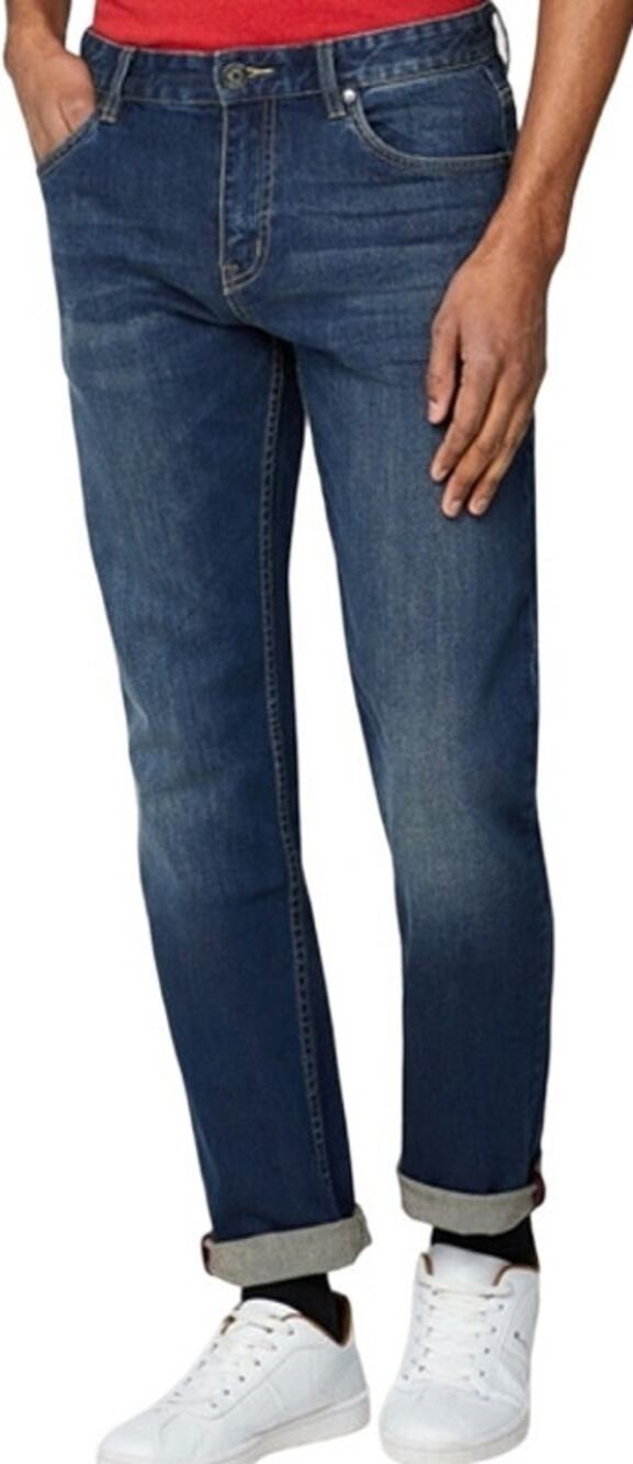 Ben Sherman ROD Jeans Straight Leg Slim Fit Mid-Rise Whiskering Dark Wash 31/34